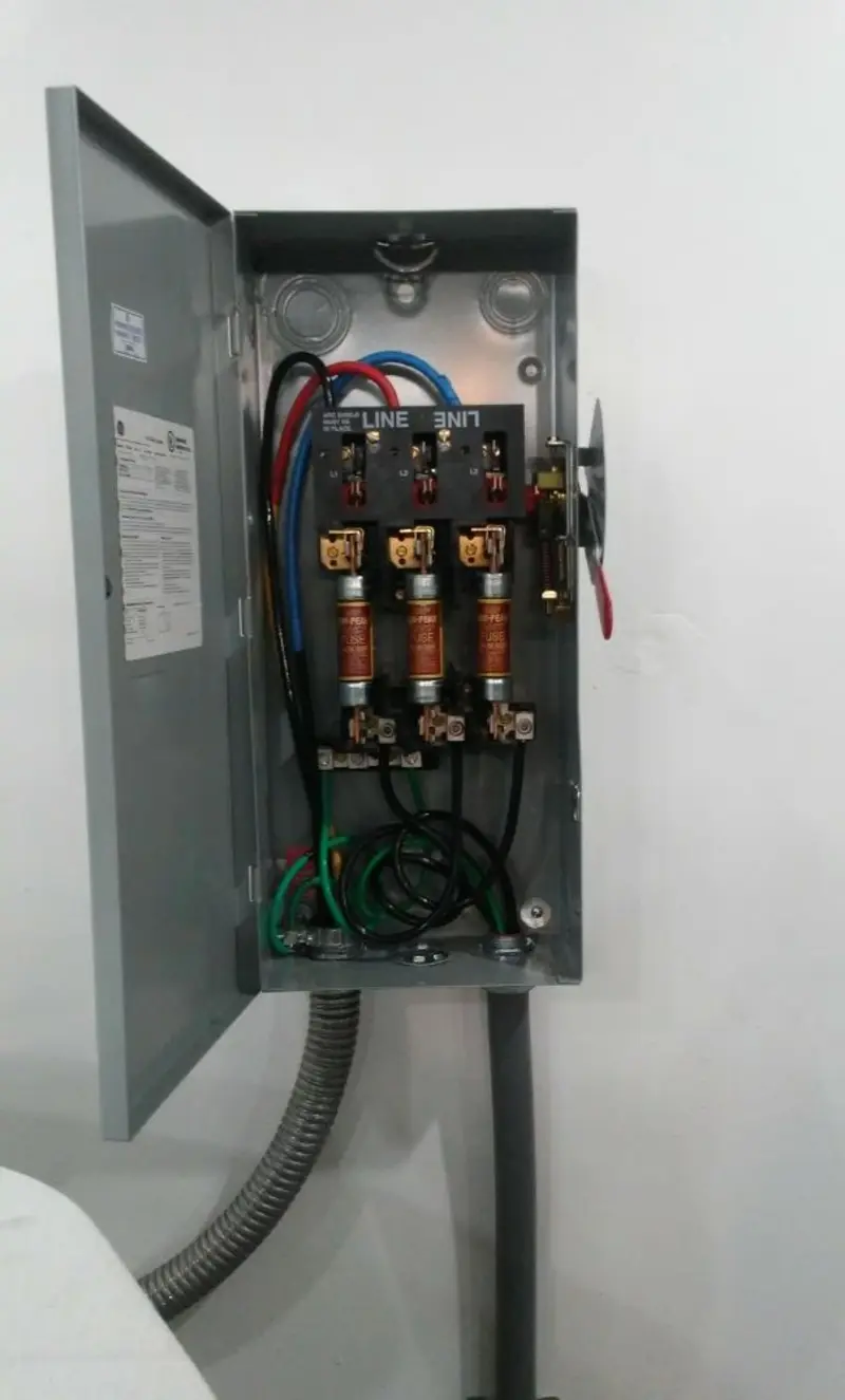 Three-phase disconnect switch installed for Electrical Wiring & Rewiring in Two Rivers